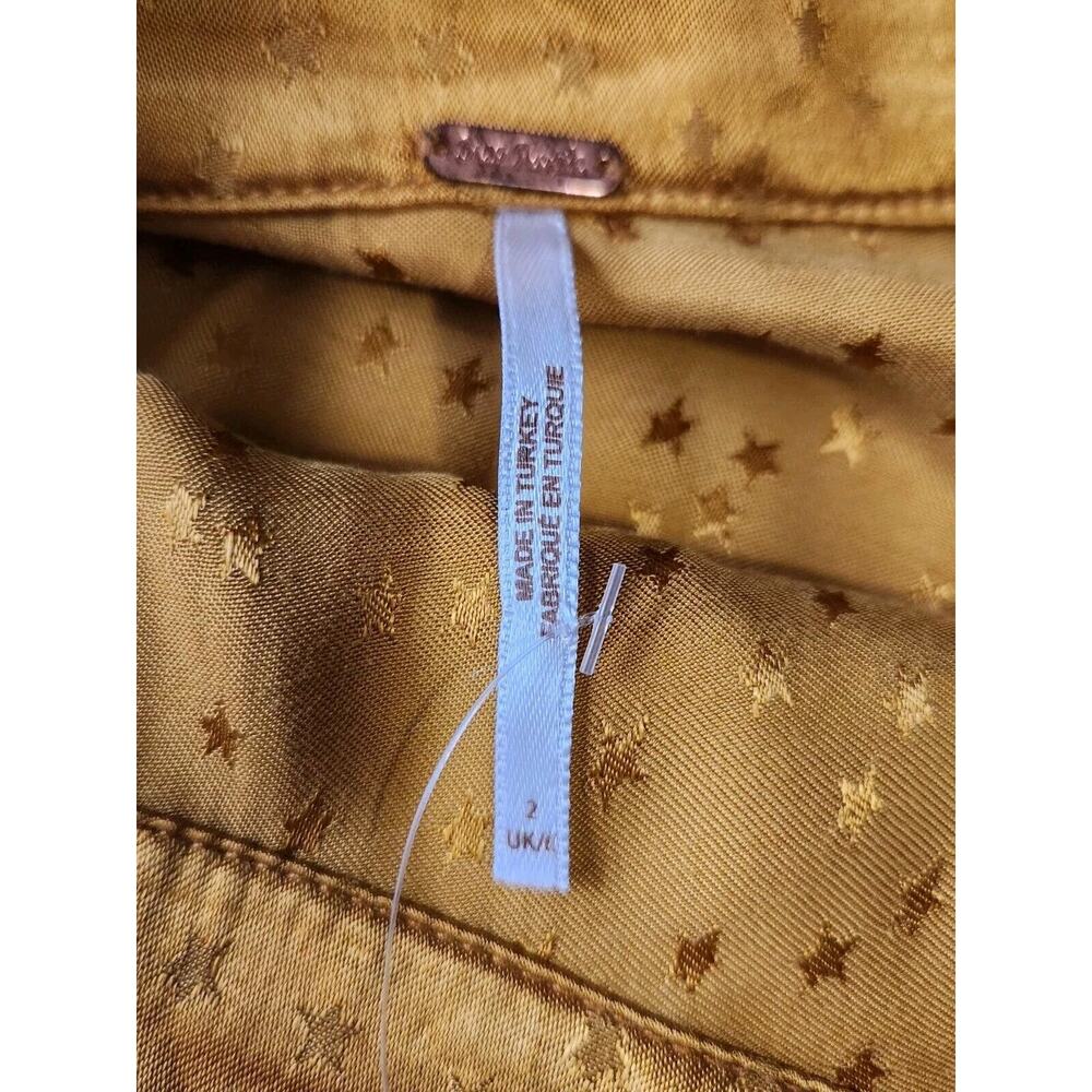 NWT $60 Free People Starstruck Mini Skirt Canyon Bluff Gold Size 2 - Picture 7 of 10